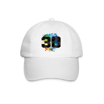 30 Number - Baseball Cap - white/white - Front