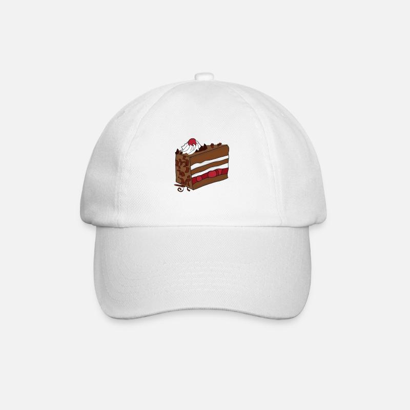 Schwarzwälderkirsch Torte Kuchen Kirsche cake - Baseballkappe - Weiß/Weiß