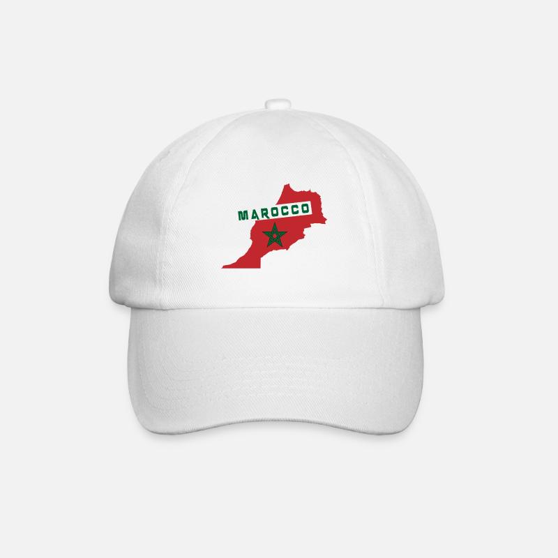 Carte du Maroc avec drapeau national - Casquette classique - blanc/blanc
