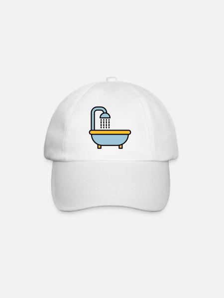 bathtub - Baseball Cap - white/white