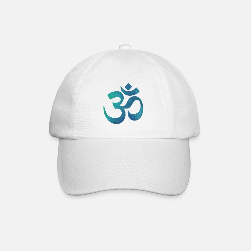 Om Mandala Blau - Baseballkappe - Weiß/Weiß