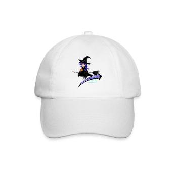 flying witch in training Halloween design - Baseball Cap - white/white - Front