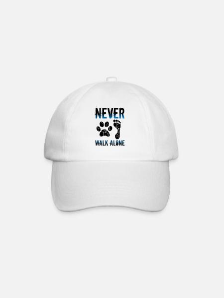 Never walk alone - Baseball Cap - white/white