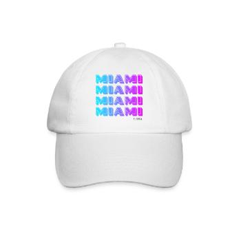 Miami Neon Gradient Pattern - Baseball Cap - white/white - Front