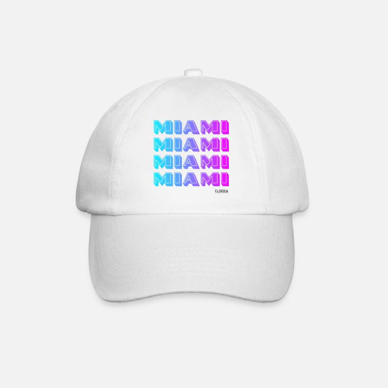 Miami Neon Gradient Muster - Baseballkappe - Weiß/Weiß