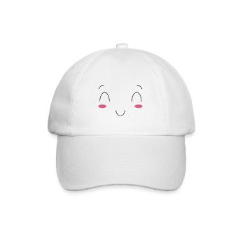 Funny Kawaii Face Emoticon, Best Gift for Family - Baseball Cap - white/white - Front
