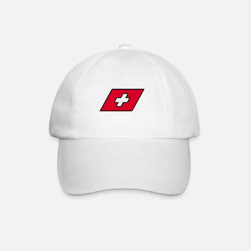 Swiss design flag - Baseball Cap - white/white