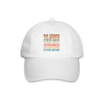 Perfect Gift For The 60th Birthday, In Time Units - Baseball Cap - white/white - Front