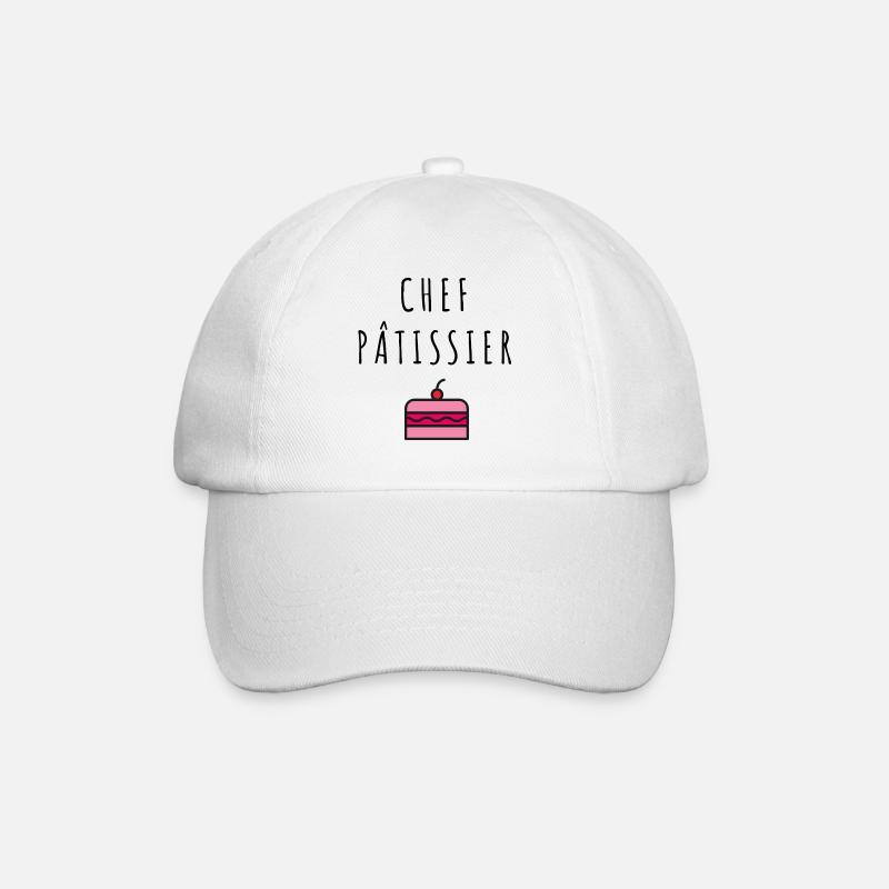 Chef pâtissier - Casquette classique - blanc/blanc