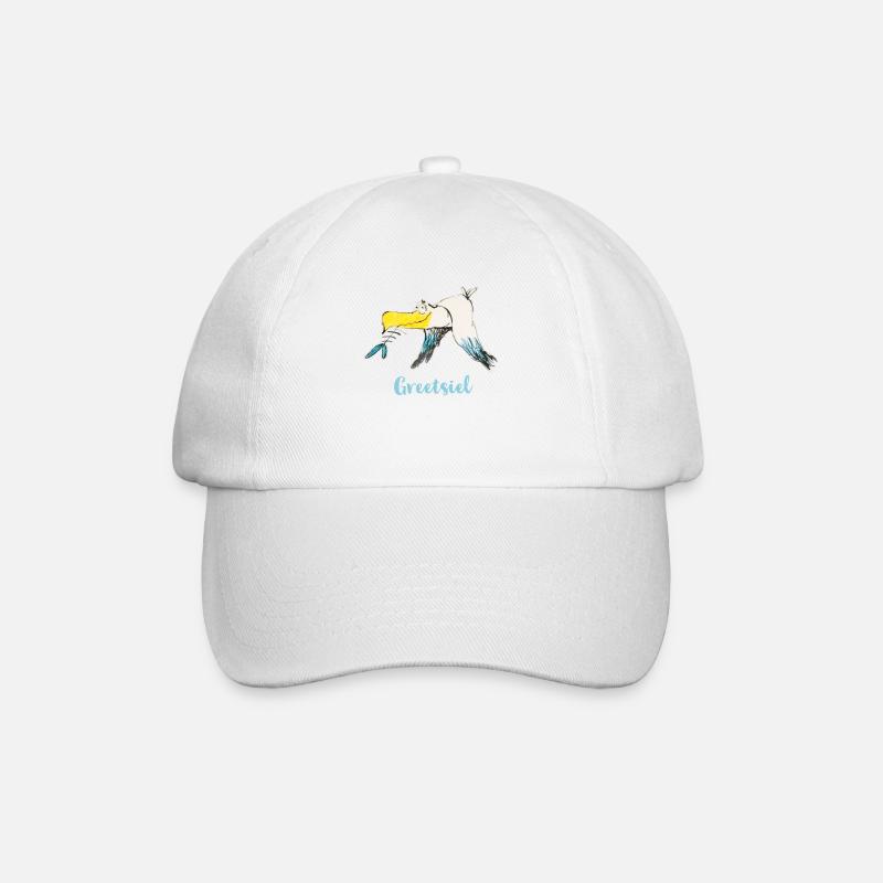 Funny seagull from Greetsiel - Baseball Cap - white/white
