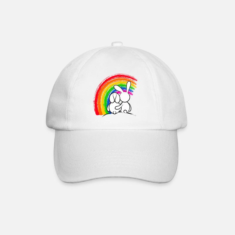 Lapins devant la Pride Arc-en-ciel - Casquette classique - blanc/blanc