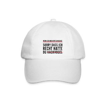 Wenn ich mich Entschuldige Lustige Sprüche - Baseballkappe - Weiß/Weiß - Vorne