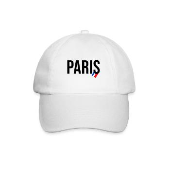 Paris Frankreich Liebesstadt blaue weiße rote Fahne - Baseballkappe - Weiß/Weiß - Vorne
