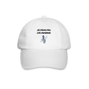 Je peux pas j'ai musique - Casquette classique - blanc/blanc - Devant