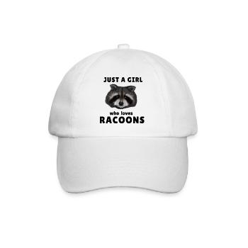 Waschbär - Just a girl who loves racoons - Baseballkappe - Weiß/Weiß - Vorne