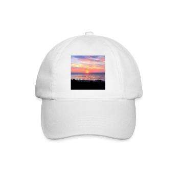 EG Sonnenuntergang I Urlaub I Meer I Sommer - Baseballkappe - Weiß/Weiß - Vorne