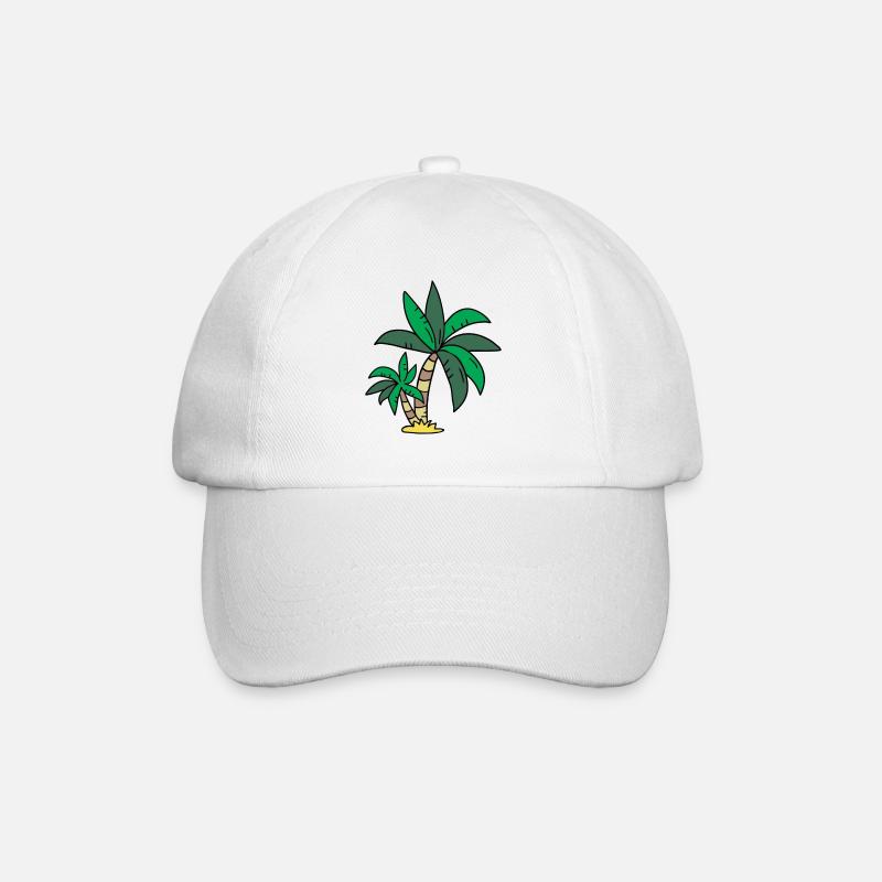Palme - Baseballkappe - Weiß/Weiß