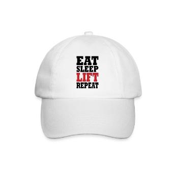 Eat Sleep Repeat Lift Gift - Baseball Cap - white/white - Front