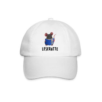 Leseratte / Bücherwurm - Baseballkappe - Weiß/Weiß - Vorne