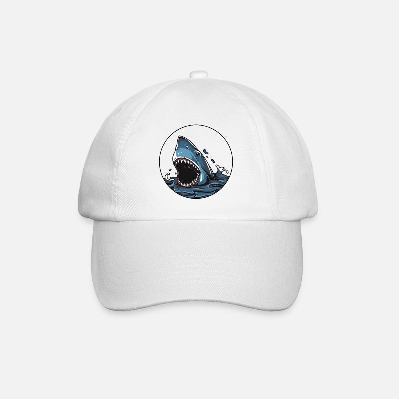 Hai - Baseballkappe - Weiß/Weiß