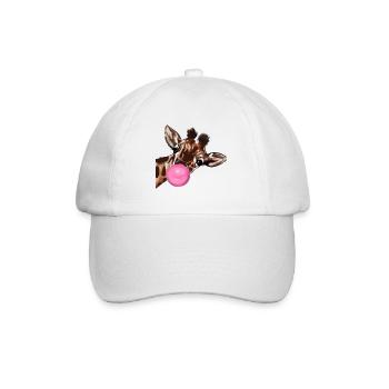 Girafe avec Bubble gum - Casquette classique - blanc/blanc - Devant