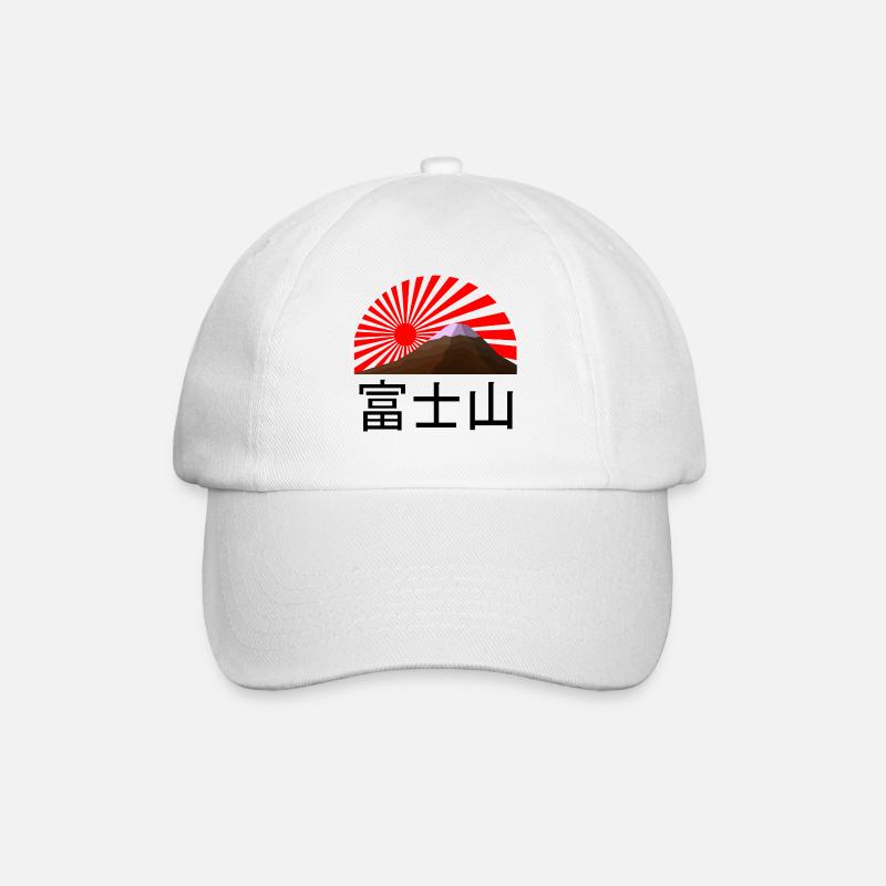 Sonne geht über dem Berg Fuji auf - Baseballkappe - Weiß/Weiß