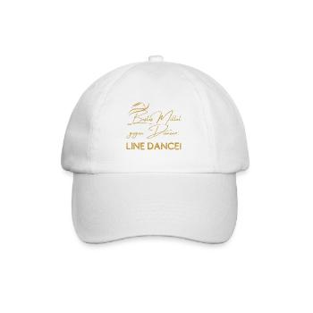 Mein bestes Mittel gegen Demenz: Line Dance - Baseballkappe - Weiß/Weiß - Vorne