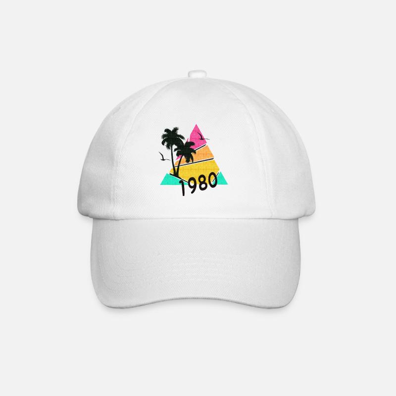 1980 - Baseballkappe - Weiß/Weiß