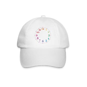 Dial with colored digits without clock hands - Baseball Cap - white/white - Front