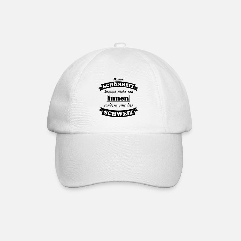 Schweiz - Baseballkappe - Weiß/Weiß