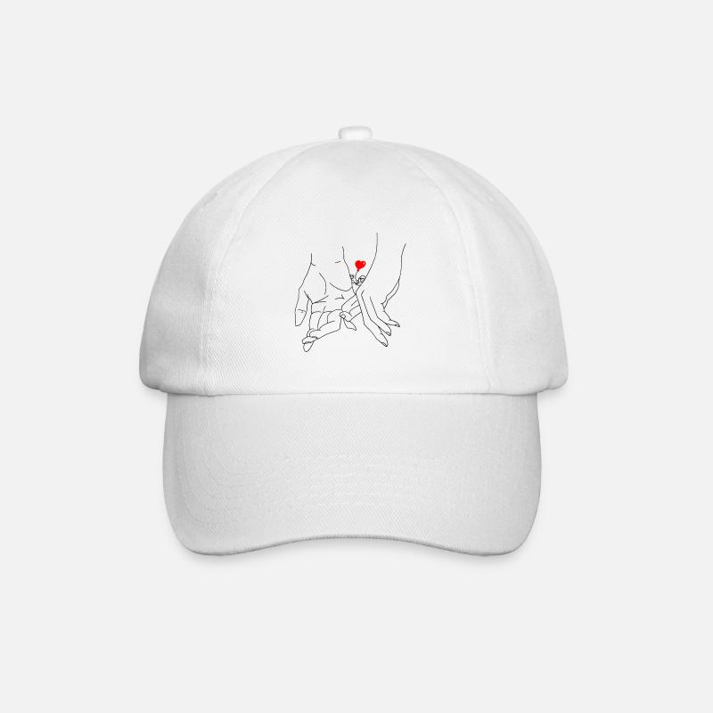 Dessin amour mains doigts - Casquette classique - blanc/blanc