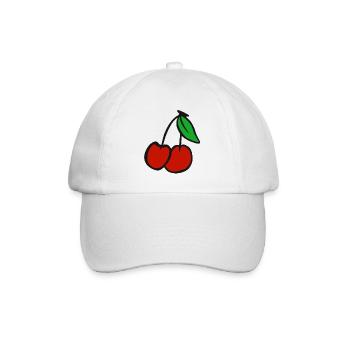 Kirsche Obst Kirschen Obstgarten Gesund Frucht - Baseballkappe - Weiß/Weiß - Vorne