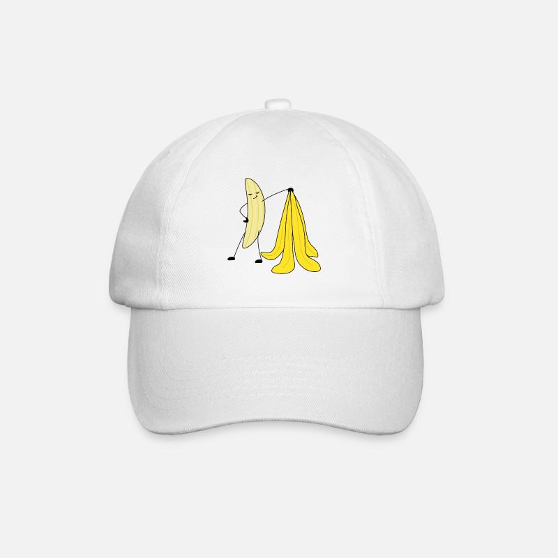 Lustige Bilder Banane - Baseballkappe - Weiß/Weiß