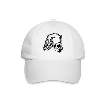 Dackel Kopf - Baseballkappe - Weiß/Weiß - Vorne