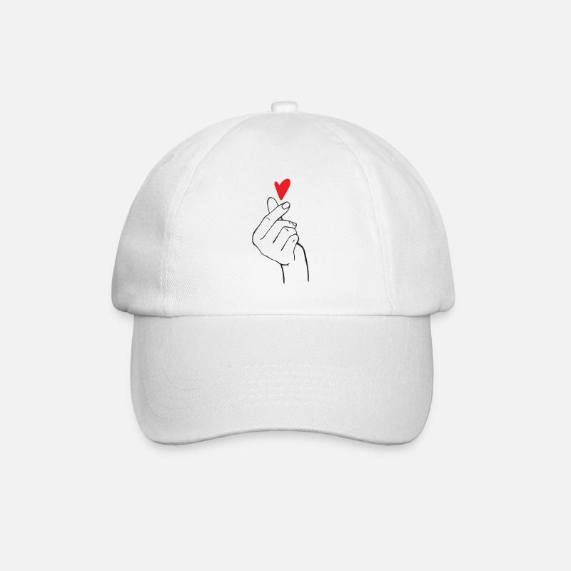 Cœur de doigt K-Pop - Casquette classique - blanc/blanc