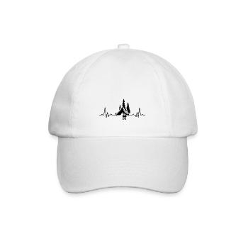 Camping gift tents nature camping tent vacation - Baseball Cap - white/white - Front