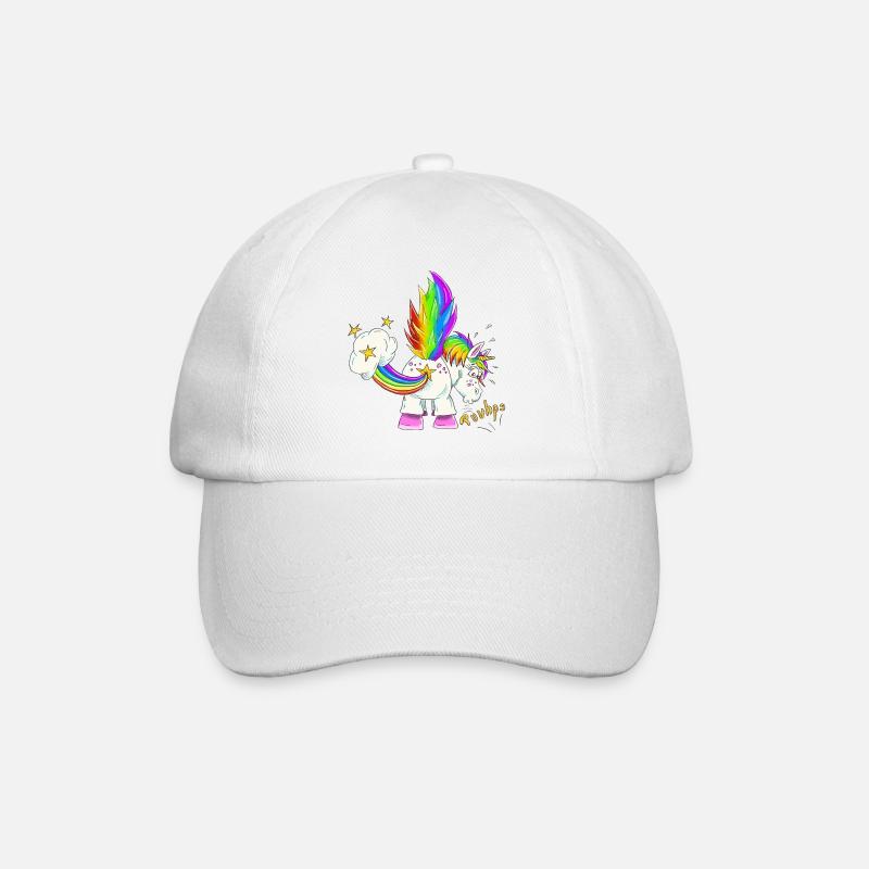 Upsi ein Pupsi Einhorn - Baseballkappe - Weiß/Weiß