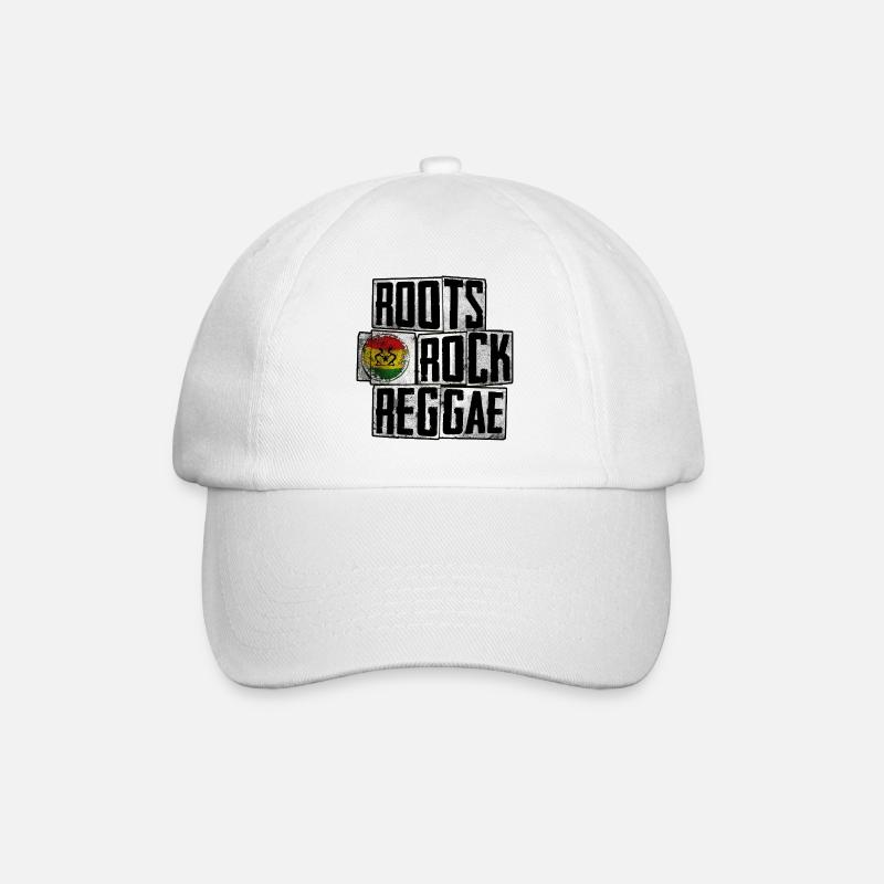 Roots Rock Reggae Design - Baseballkappe - Weiß/Weiß