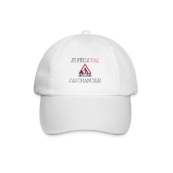 Je peux pas j'ai chantier - Casquette classique - blanc/blanc - Devant