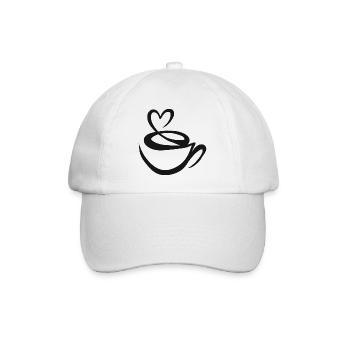 Tasse de café en grains de café - Casquette classique - blanc/blanc - Devant