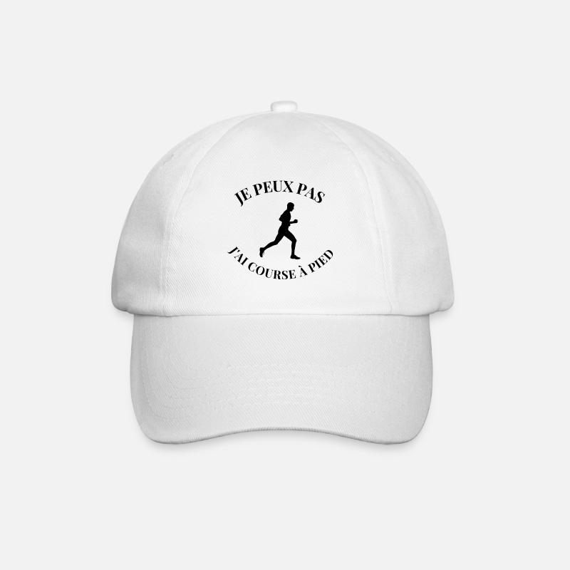 je peux pas j'ai course à pied - Casquette classique - blanc/blanc