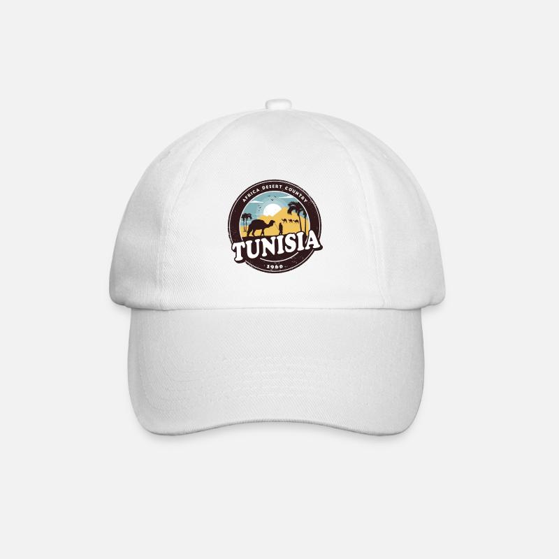 Tunesien Wüsten Design mit Kamelen / Geschenkidee - Baseballkappe - Weiß/Weiß