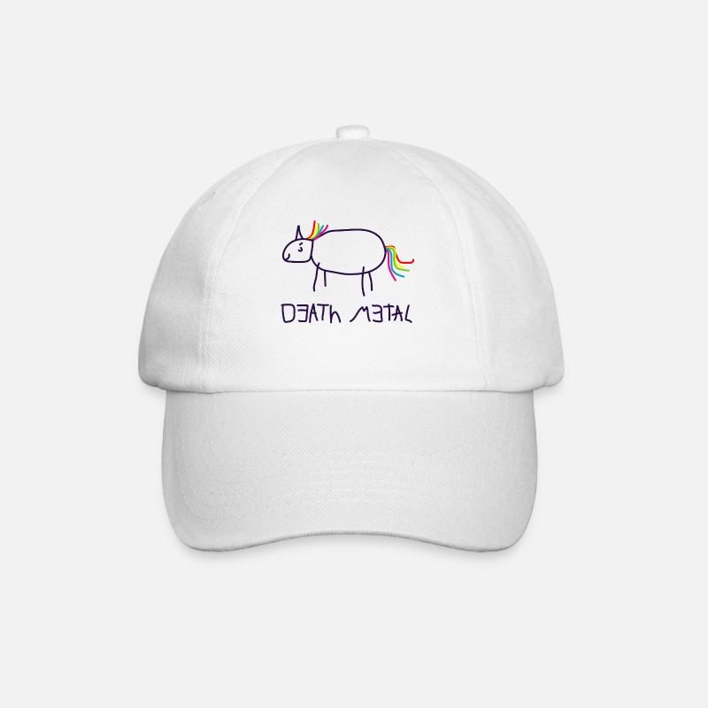Death Metal Einhorn - Baseballkappe - Weiß/Weiß