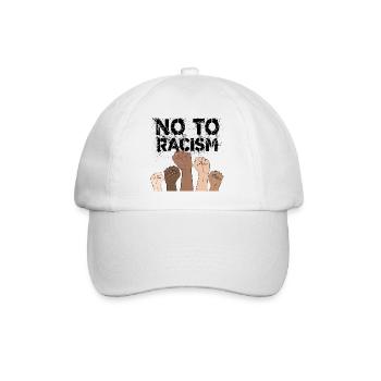 no to racism fists - gegen rassismus - Baseballkappe - Weiß/Weiß - Vorne