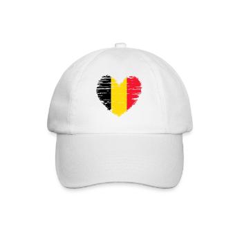 Belgium Heart Flag Flag Coat of Arms - Baseball Cap - white/white - Front