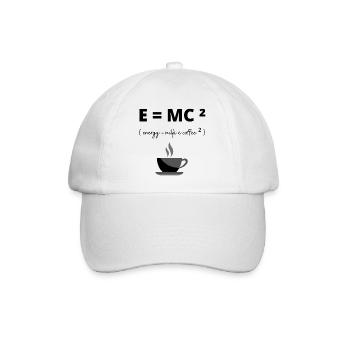 E= MC², Energie = Milch x Kaffee ² Geschenkhumor - Baseballkappe - Weiß/Weiß - Vorne