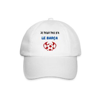 Je peux pas y'a le barça Barcelone Football - Casquette classique - blanc/blanc - Devant
