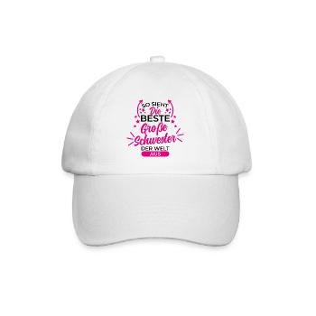 Beste große schwester Geschenk Schwangerschaft - Baseballkappe - Weiß/Weiß - Vorne