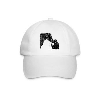 Horse with woman in vintage design - Baseball Cap - white/white - Front