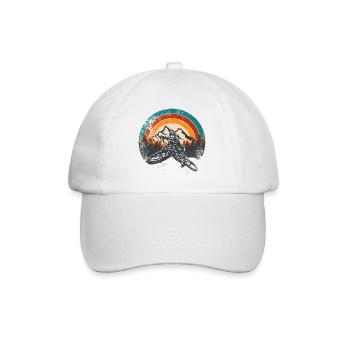 Retro Mountain MTB Sunset - Baseball Cap - white/white - Front